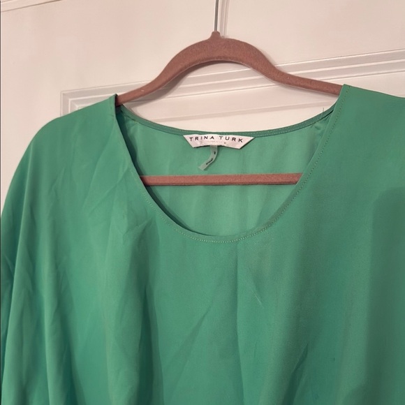 Trina Turk Amour Green Blouse MSRP $198​ - Picture 4 of 6
